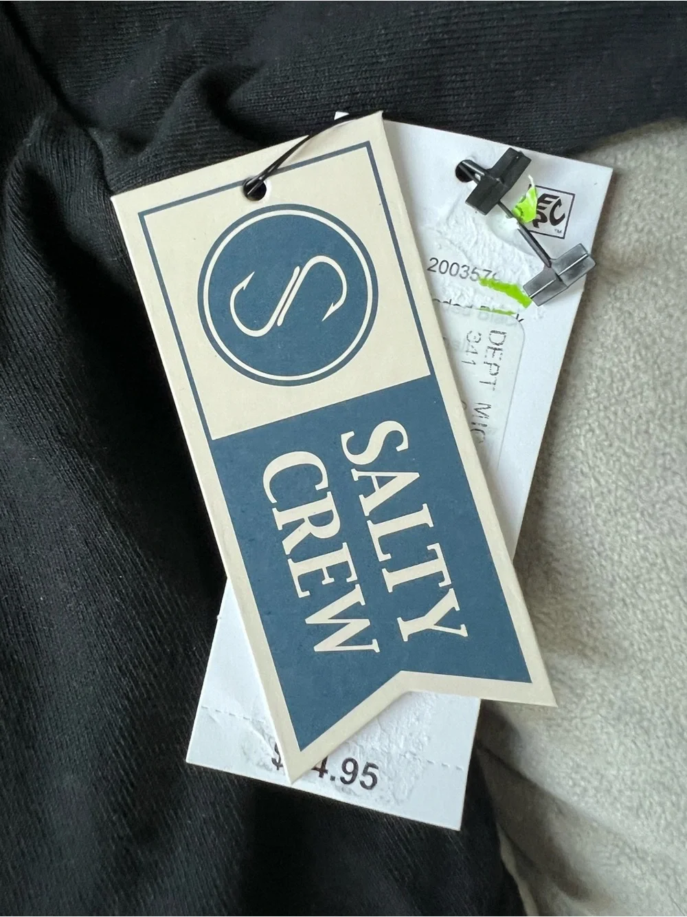 Salty Crew Women's Black Cropped Tee with Black and Gold Logo Size XS NWT - Picture 4 of 5